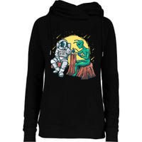 Alien Inking Astronaut Ink Funny Tattoo Artist Womens Funnel Neck Pullover Hood