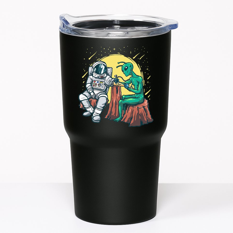 Alien Inking Astronaut Ink Funny Tattoo Artist Tumbler