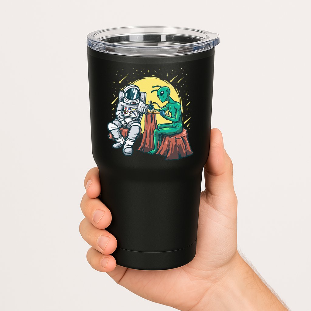 Alien Inking Astronaut Ink Funny Tattoo Artist Tumbler