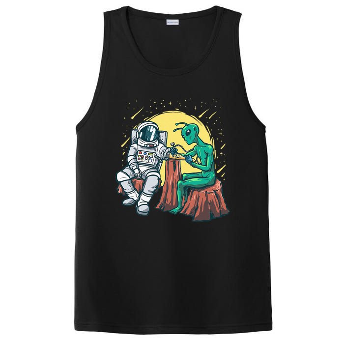 Alien Inking Astronaut Ink Funny Tattoo Artist PosiCharge Competitor Tank