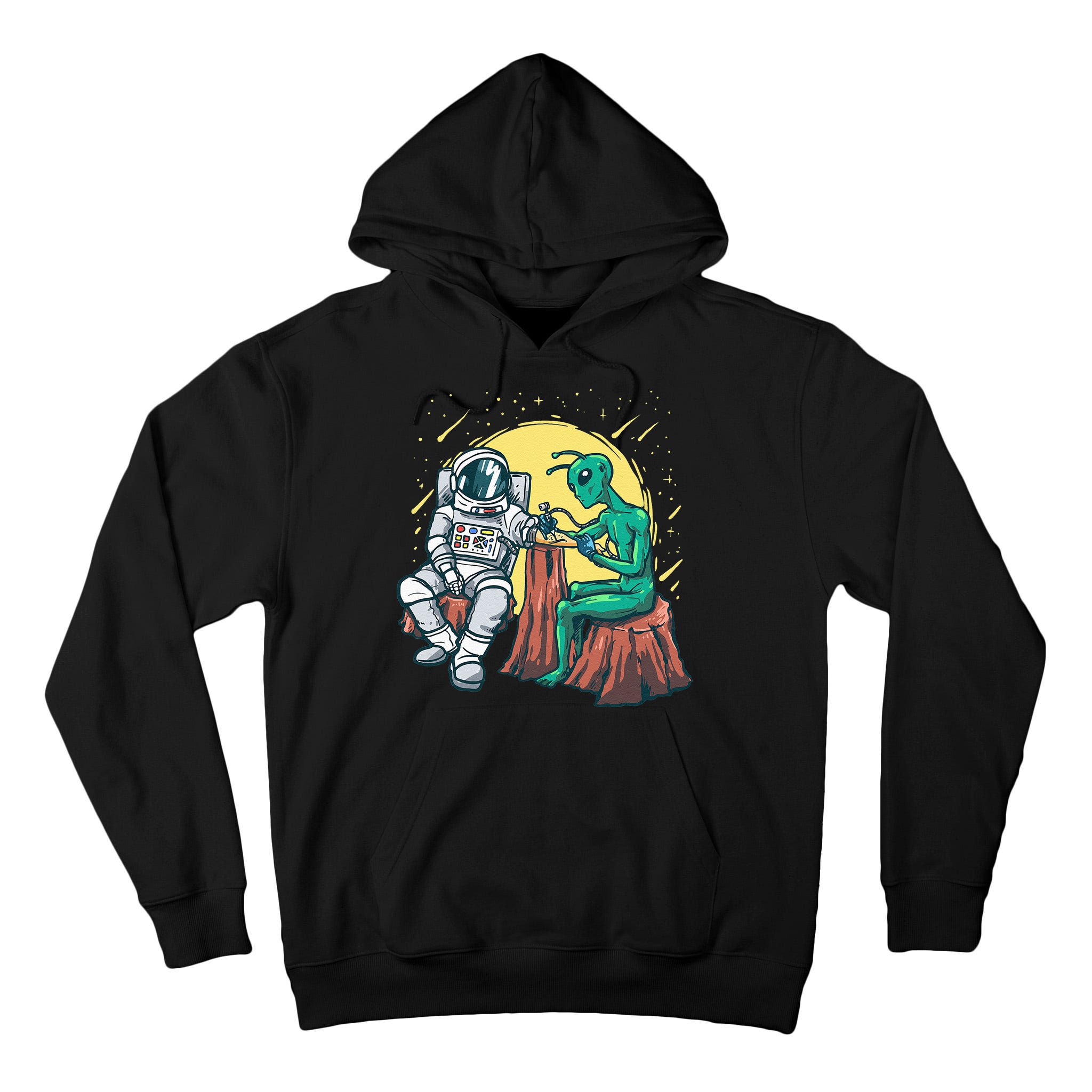 Alien Inking Astronaut Ink Funny Tattoo Artist Tall Hoodie