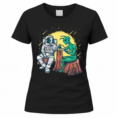 Alien Inking Astronaut Ink Funny Tattoo Artist Women's T-Shirt