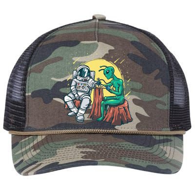 Alien Inking Astronaut Ink Funny Tattoo Artist Retro Rope Trucker Hat Cap