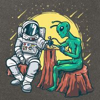 Alien Inking Astronaut Ink Funny Tattoo Artist Cotton Canvas Backpack