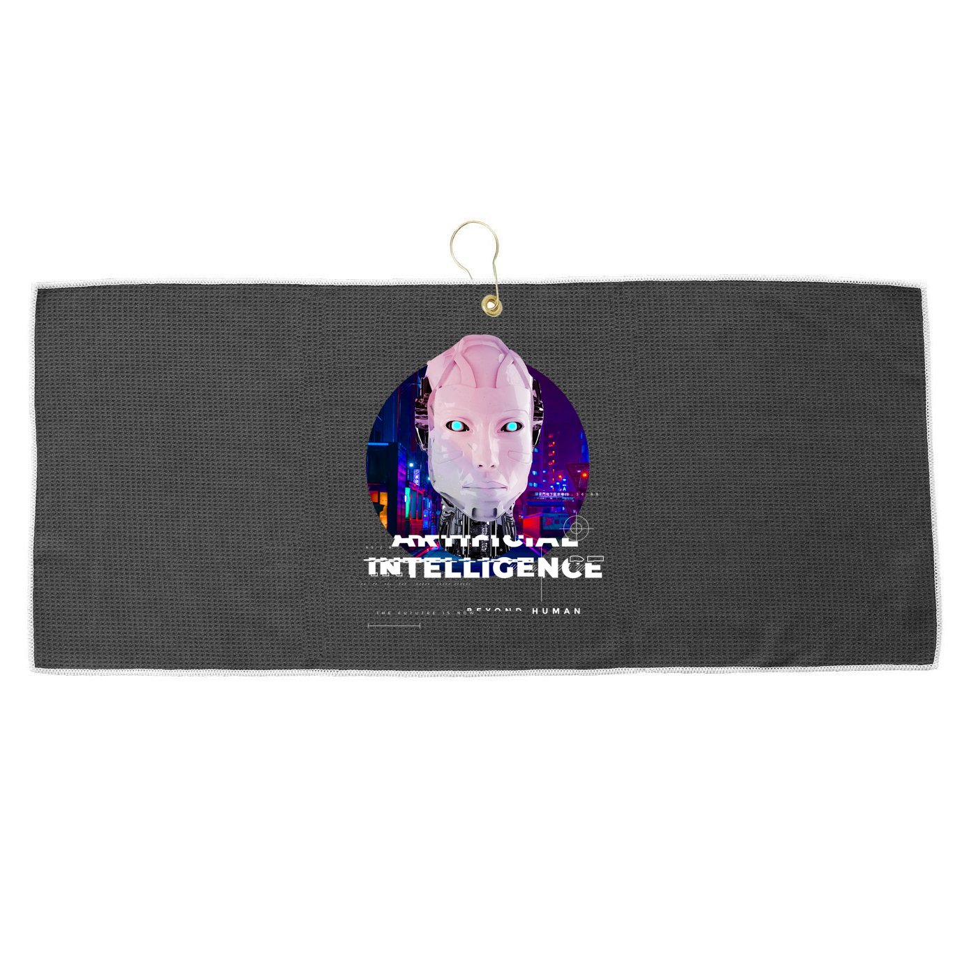 Artificial Intelligence Large Microfiber Waffle Golf Towel