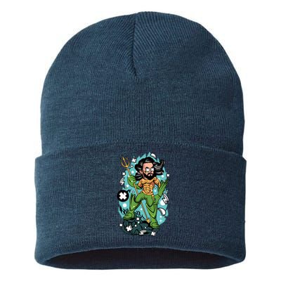 Aquaman Illustration Sustainable Knit Beanie