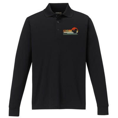 Adhd Is Awesome Cute Squirrel Performance Long Sleeve Polo