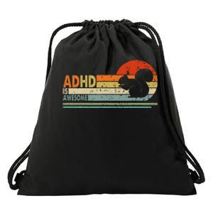 Adhd Is Awesome Cute Squirrel Drawstring Bag