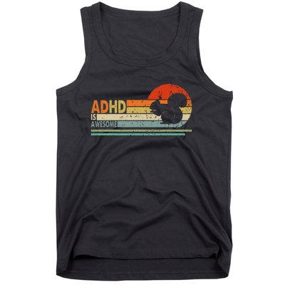 Adhd Is Awesome Cute Squirrel Tank Top