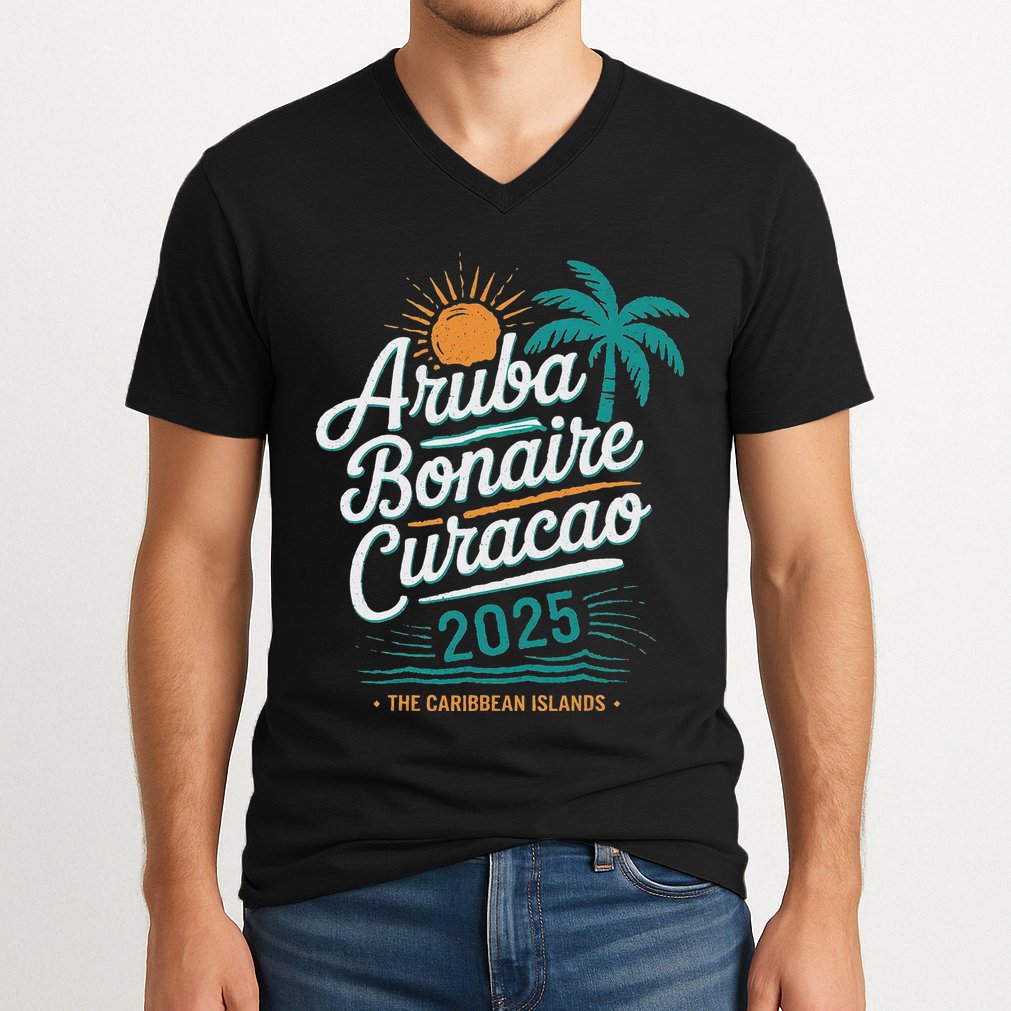 Abc Islands Aruba Bonaire CuraçAo Cruise Vacation 2025 V-Neck T-Shirt