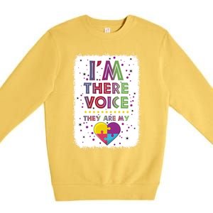 Autism I Am There Voice They Are My Heart Special Ed Teacher Gift Premium Crewneck Sweatshirt