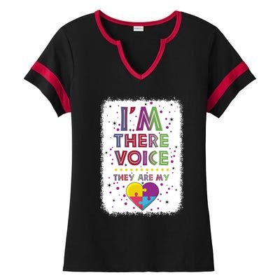 Autism I Am There Voice They Are My Heart Special Ed Teacher Gift Ladies Halftime Notch Neck Tee