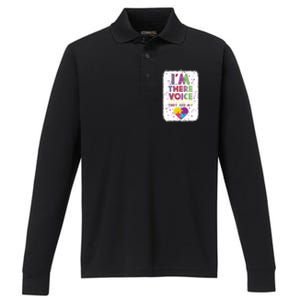 Autism I Am There Voice They Are My Heart Special Ed Teacher Gift Performance Long Sleeve Polo