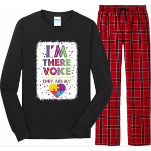 Autism I Am There Voice They Are My Heart Special Ed Teacher Gift Long Sleeve Pajama Set