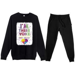 Autism I Am There Voice They Are My Heart Special Ed Teacher Gift Premium Crewneck Sweatsuit Set