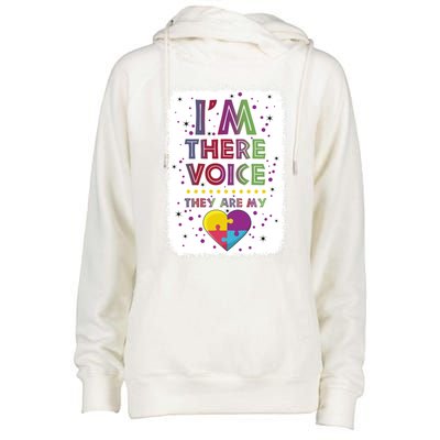 Autism I Am There Voice They Are My Heart Special Ed Teacher Gift Womens Funnel Neck Pullover Hood