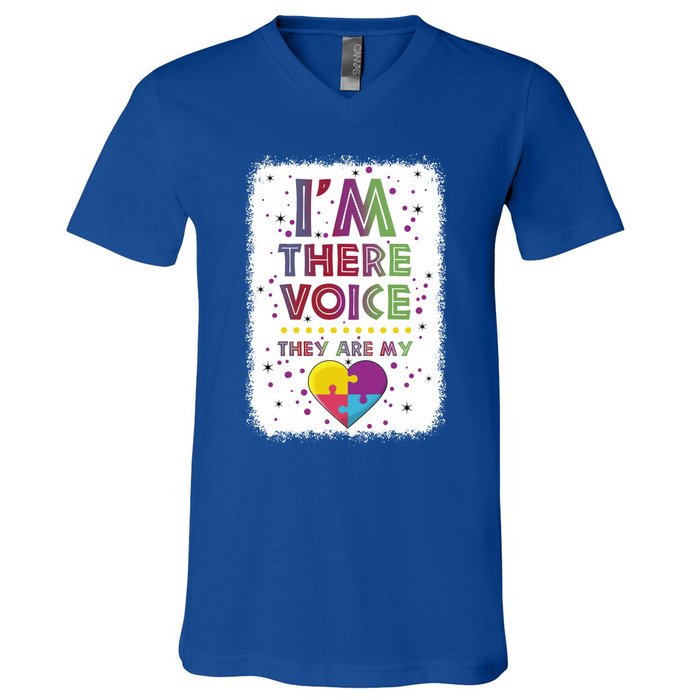 Autism I Am There Voice They Are My Heart Special Ed Teacher Gift V-Neck T-Shirt