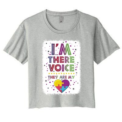 Autism I Am There Voice They Are My Heart Special Ed Teacher Gift Women's Crop Top Tee