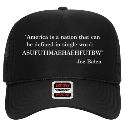 America Is A Nation That Can Be Defined In Single Word Joe Biden Meme Trucker Hat
