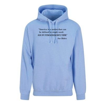 America Is A Nation That Can Be Defined In Single Word Joe Biden Meme Unisex Surf Hoodie