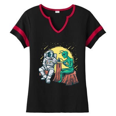 Alien Inking Astronaut Ink Funny Tattoo Artist Ladies Halftime Notch Neck Tee