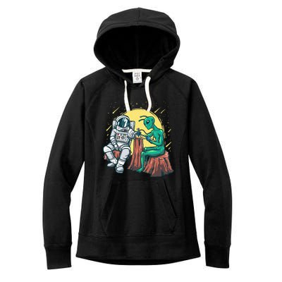 Alien Inking Astronaut Ink Funny Tattoo Artist Women's Fleece Hoodie