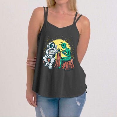 Alien Inking Astronaut Ink Funny Tattoo Artist Women's Strappy Tank