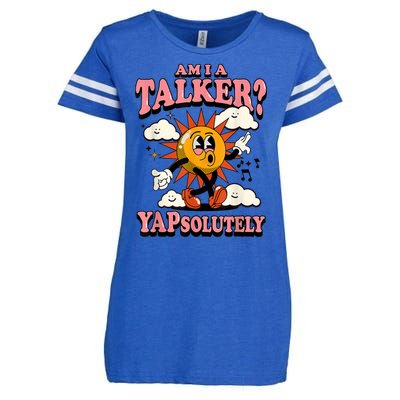 Am I A Talker Yapsolutely Enza Ladies Jersey Football T-Shirt