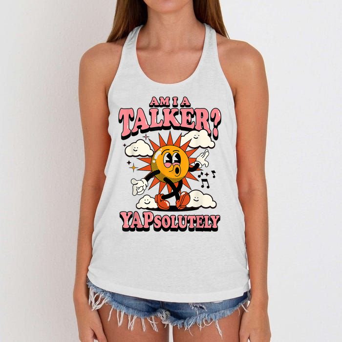 Am I A Talker Yapsolutely Women's Knotted Racerback Tank