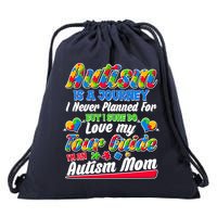 Autism Is A Journey I'm An Autism Mom Drawstring Bag