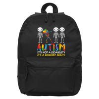 Austism Its A Different Ability 16 in Basic Backpack