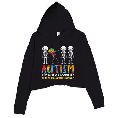 Austism Its A Different Ability Crop Fleece Hoodie