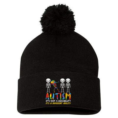 Austism Its A Different Ability Pom Pom 12in Knit Beanie