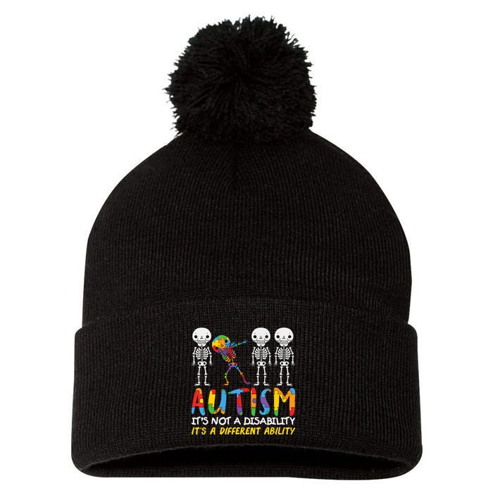 Austism Its A Different Ability Pom Pom 12in Knit Beanie