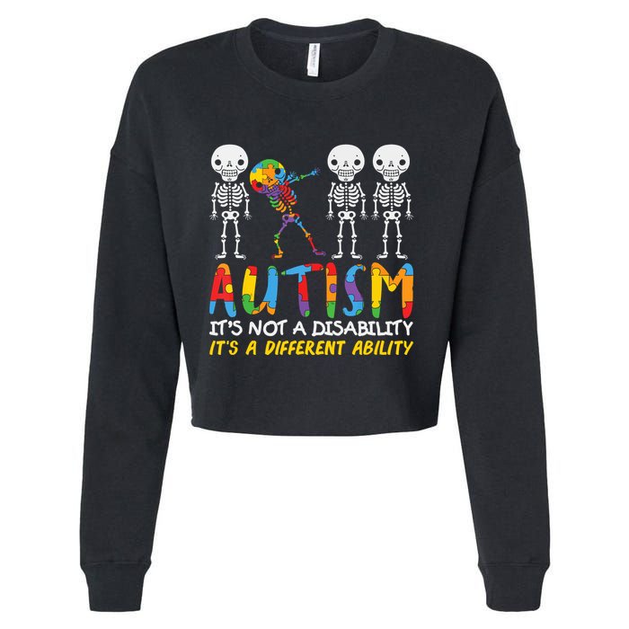 Austism Its A Different Ability Cropped Pullover Crew
