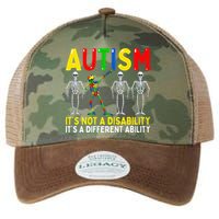 Autism It's A Different Ability Funny Dabbing Skeleton  Legacy Tie Dye Trucker Hat