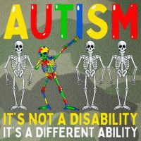 Autism It's A Different Ability Funny Dabbing Skeleton  Legacy Tie Dye Trucker Hat