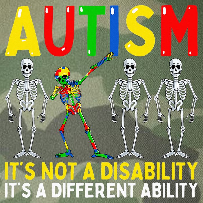 Autism It's A Different Ability Funny Dabbing Skeleton  Legacy Tie Dye Trucker Hat