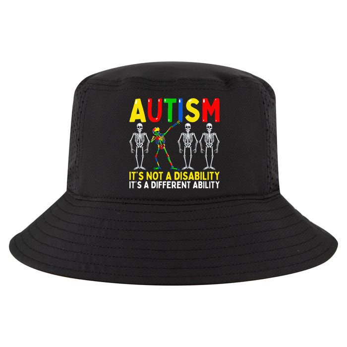 Autism It's A Different Ability Funny Dabbing Skeleton  Cool Comfort Performance Bucket Hat