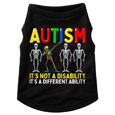 Autism It's A Different Ability Funny Dabbing Skeleton  Doggie Tank