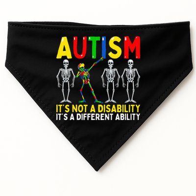 Autism It's A Different Ability Funny Dabbing Skeleton  USA-Made Doggie Bandana