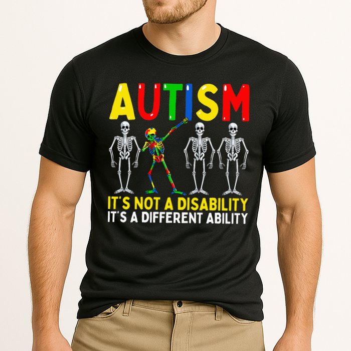 Autism It's A Different Ability Funny Dabbing Skeleton  Performance Shirt
