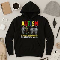 Autism It's A Different Ability Funny Dabbing Skeleton  Hoodie