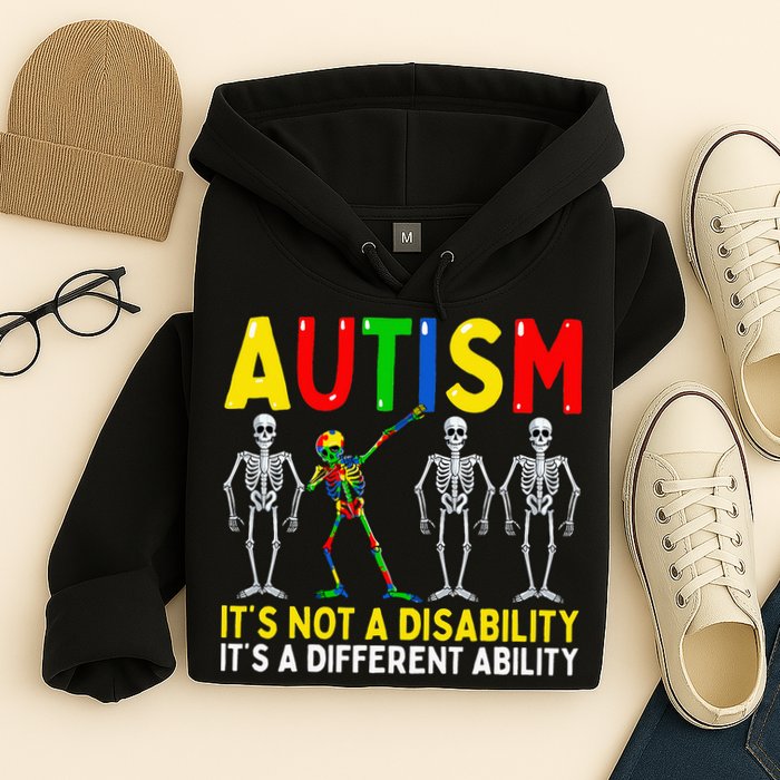 Autism It's A Different Ability Funny Dabbing Skeleton  Hoodie