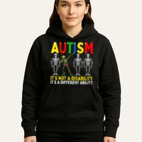 Autism It's A Different Ability Funny Dabbing Skeleton  Hoodie