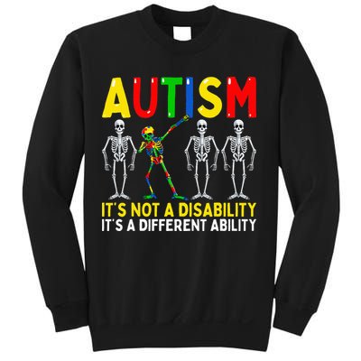 Autism It's A Different Ability Funny Dabbing Skeleton  Sweatshirt