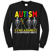 Autism It's A Different Ability Funny Dabbing Skeleton  Sweatshirt