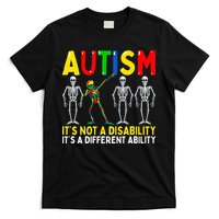 Autism It's A Different Ability Funny Dabbing Skeleton  T-Shirt