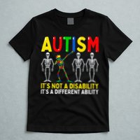 Autism It's A Different Ability Funny Dabbing Skeleton  T-Shirt