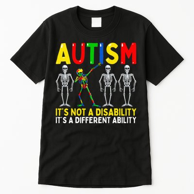 Autism It's A Different Ability Funny Dabbing Skeleton  Tall T-Shirt